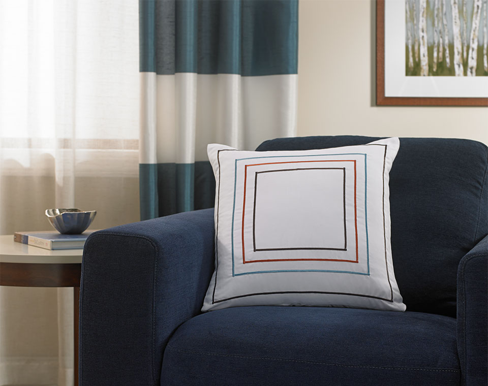 Orange & Blue Frames Throw Pillow complementary Image 1 of 2