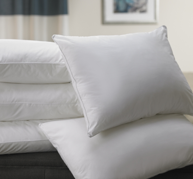 White pillows stacked