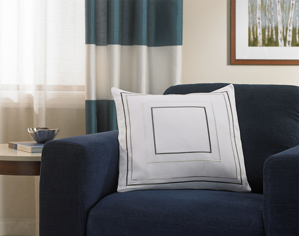 Grey & Taupe Frames Throw Pillow complementary Image 1 of 2