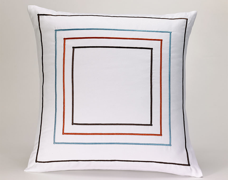 Orange & Blue Frames Throw Pillow Image 1