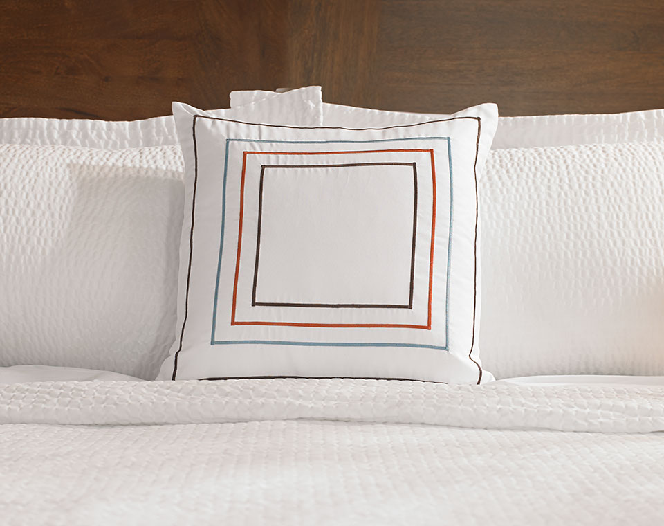 Orange & Blue Frames Throw Pillow.