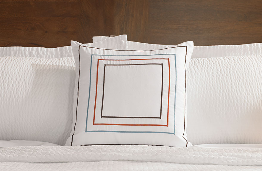 Orange & Blue Frames Throw Pillow Image