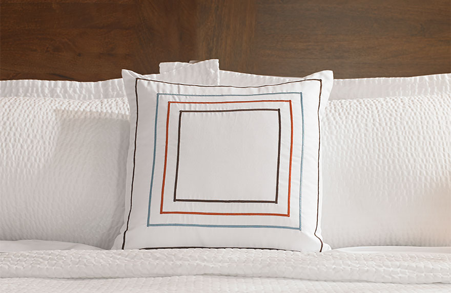 Orange & Blue Frames Throw Pillow