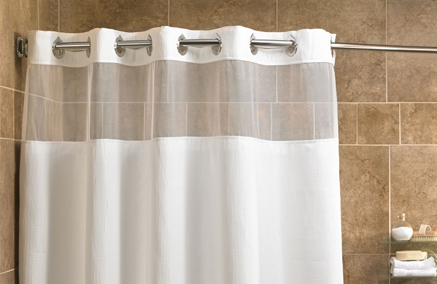 Mini Waffle Shower Curtain.