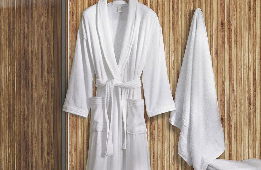 Connoisseur Homewood Suites by Hilton Hotel WAFFLE WEAVE BATHROBE White  Kimono